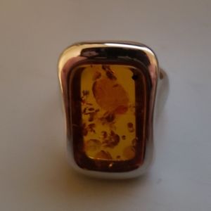 AMBER ring sterling silver